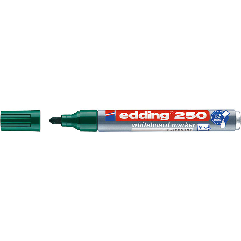 Фото Маркер для белых досок Edding Cap-off, круглый наконечник, 1,5-3 мм, зеленый {E-250#4}