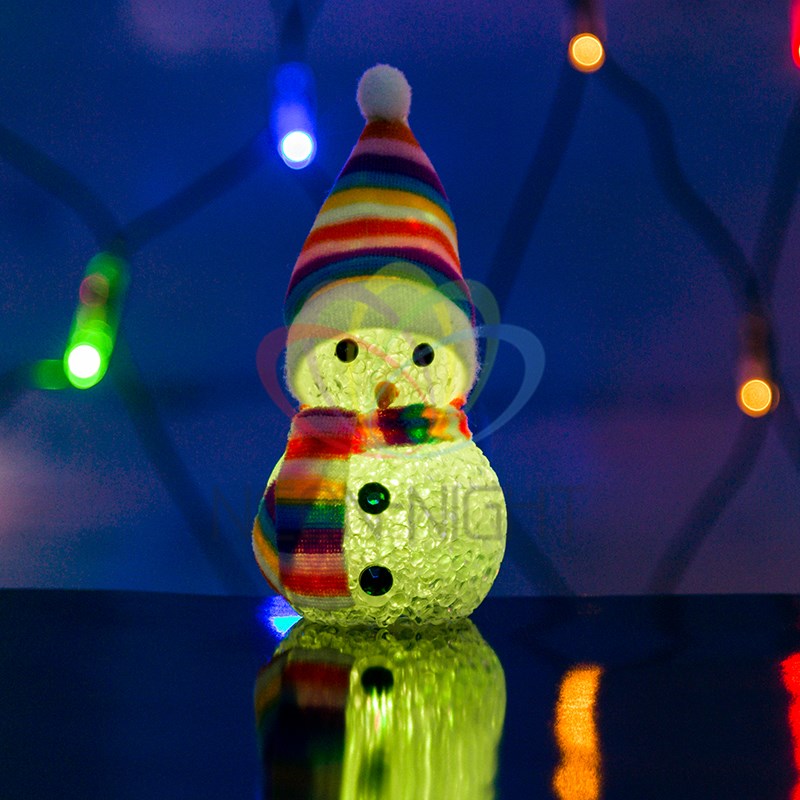 Фото Фигура светодиодная "Снеговик" 10см, RGB {513-019}