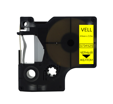 Фото Лента Vell VL-D-1734525 (нейлон, 24 мм x 3.5 м, черный на желтый) (1)
