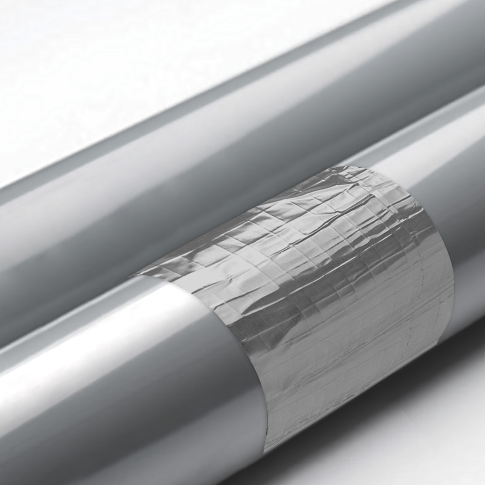 Фото Алюминиевая лента Vell, 50 мм х 9,5 м, с армированной сеткой, серебряная {1396317} (3)
