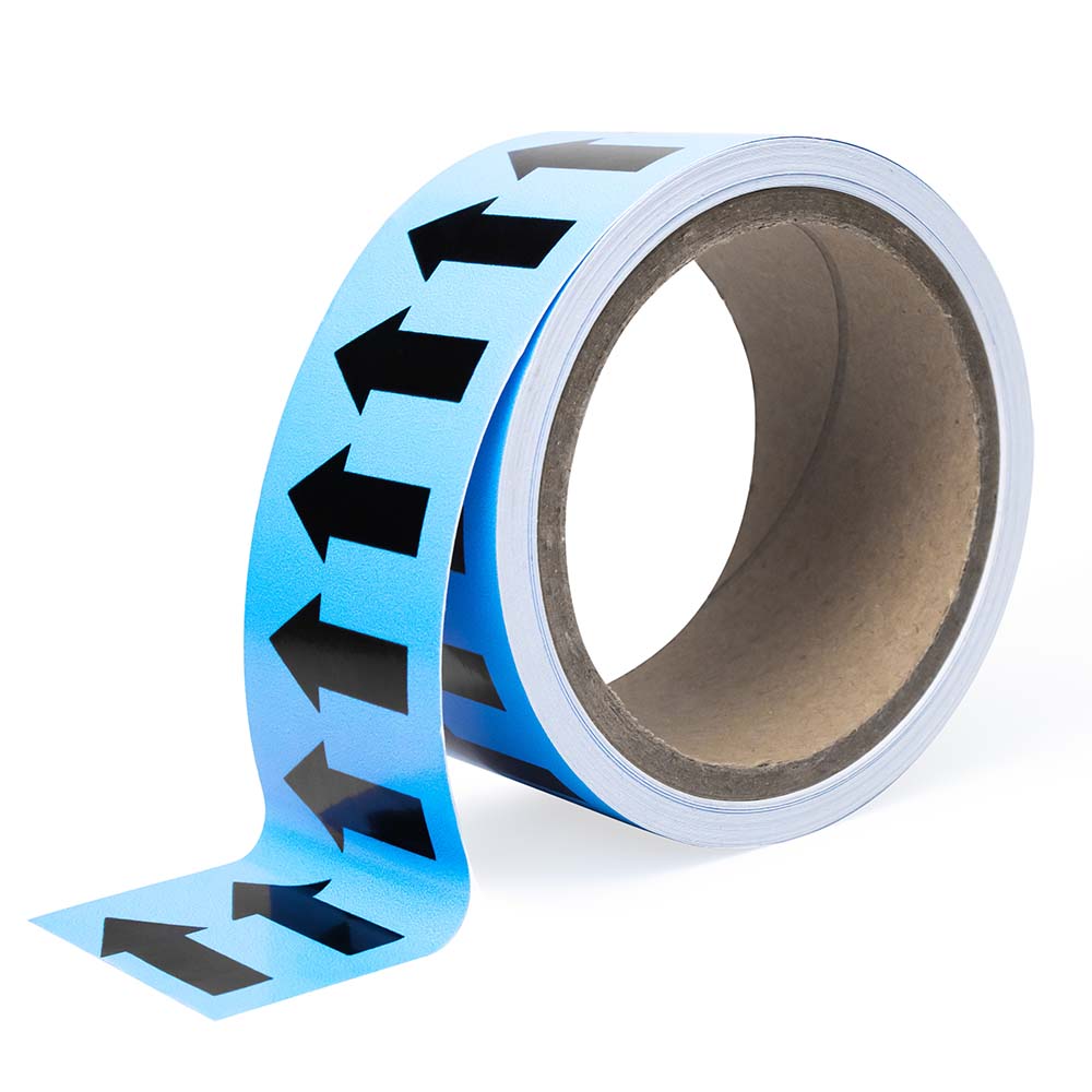 Фото Маркировочная лента Vell синяя, со стрелками для маркировки трубопроводов «ВОЗДУХ» 50 мм/10 м, {VL5010BL-A} (1)