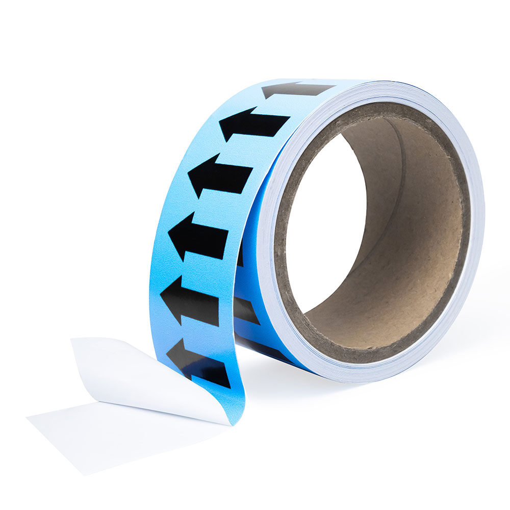Фото Маркировочная лента Vell синяя, со стрелками для маркировки трубопроводов «ВОЗДУХ» 50 мм/10 м, {VL5010BL-A} (2)