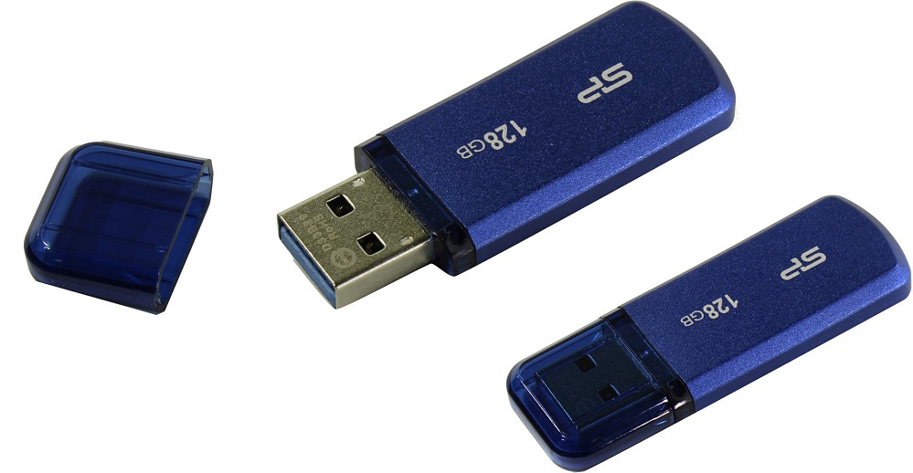 Фото Флеш накопитель 128Gb Silicon Power Helios 202, USB 3.2, голубой {SP128GBUF3202V1B}