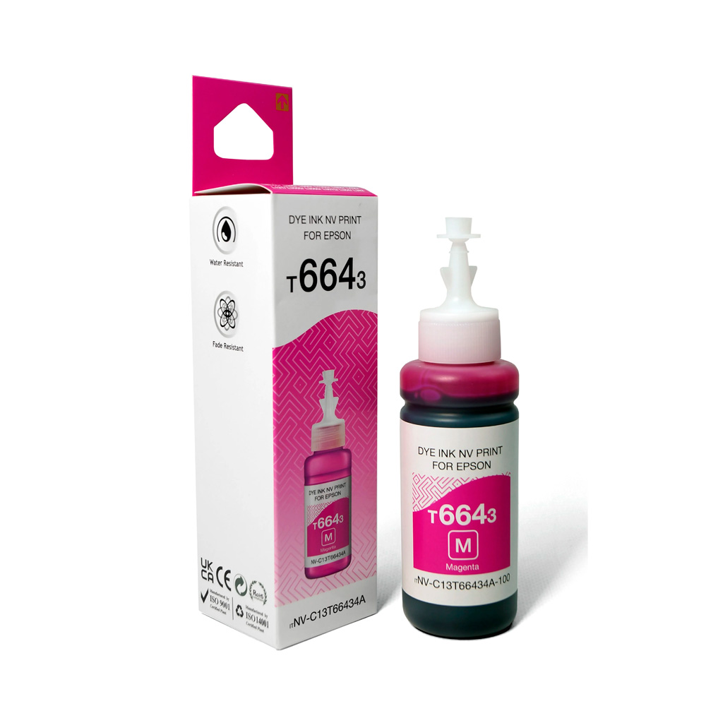 Фото Чернила NV PRINT T6643 (NV-C13T66434A) для аппаратов Epson (70 ml) Magenta (в коробке) совместимые {D7332}