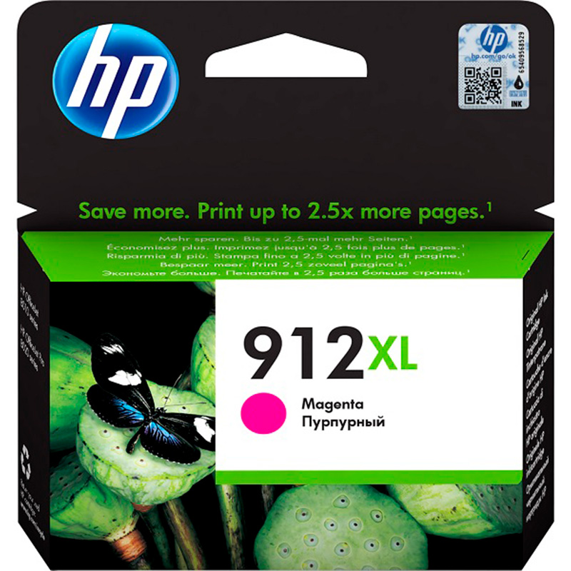 Фото Картридж HP 912XL струйный пурпурный увеличенной ёмкости (825 стр) {3YL82AE}