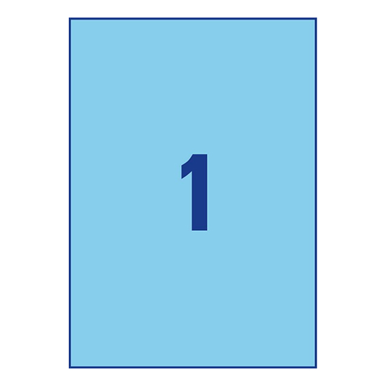 Фото Самоклеящаяся матовая бумага для принтера, синая, 210х297 мм (1 шт. на листе A4, 100 листов) {3471} (1)
