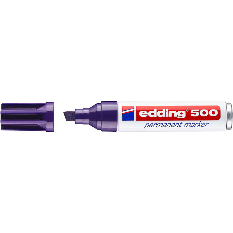 Фото Перманентный маркер Edding E-500 фиолетовый, клиновидный наконечник 2-7 мм {E-500#8}