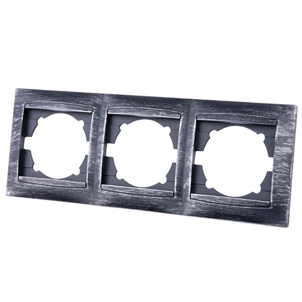 Фото Рамка 3-х постовая горизонтальная старинное серебро "Лама" TDM {SQ1815-0681}