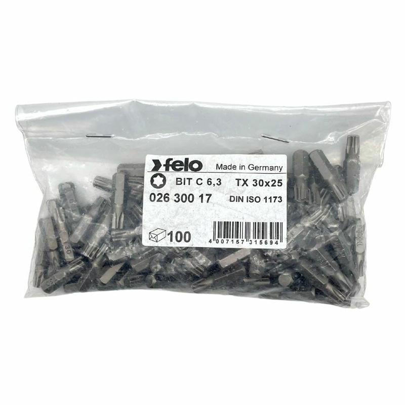 Фото Felo Бита Torx 30X25, серия Industrial, 100 шт 02630010 {02630017} (1)