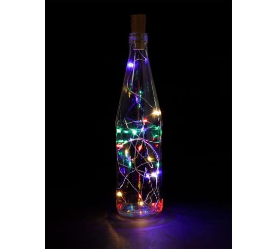 Фото Гирлянда-пробка для бутылки "Роса20" 20LED, 2м, многоцветная, 3хAG13/LR44, TDM {SQ0361-0101} (3)