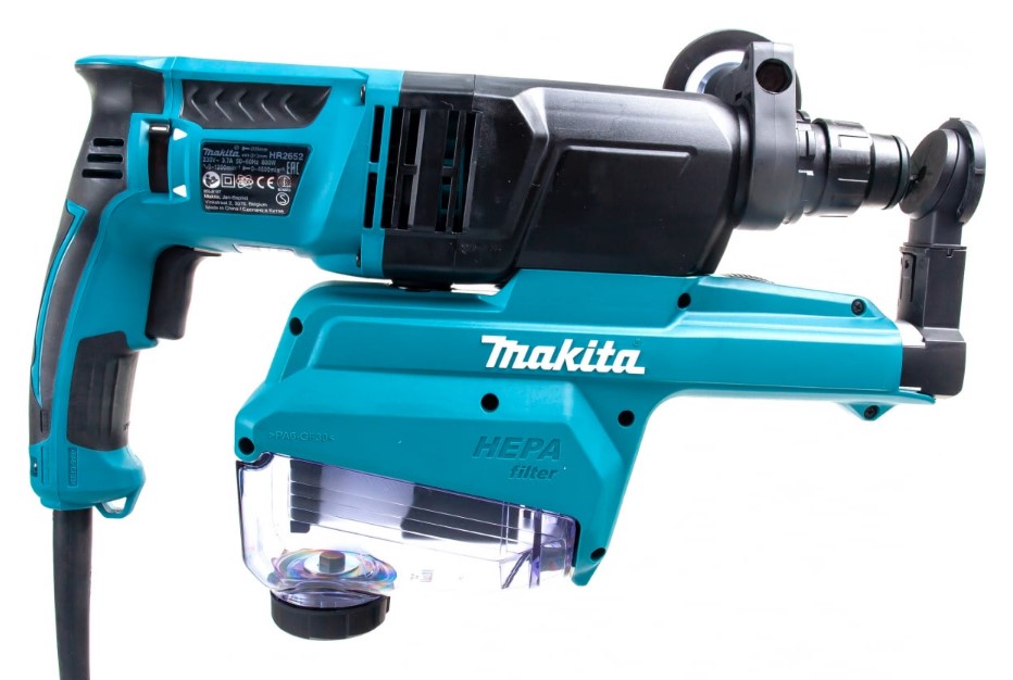 Фото Перфоратор сетевой SDS-plus Makita HR2652 (800Вт, 3реж, 2.9Дж, 0-4600у\м, 3.0кг, кейс, пылеотсос) (2)