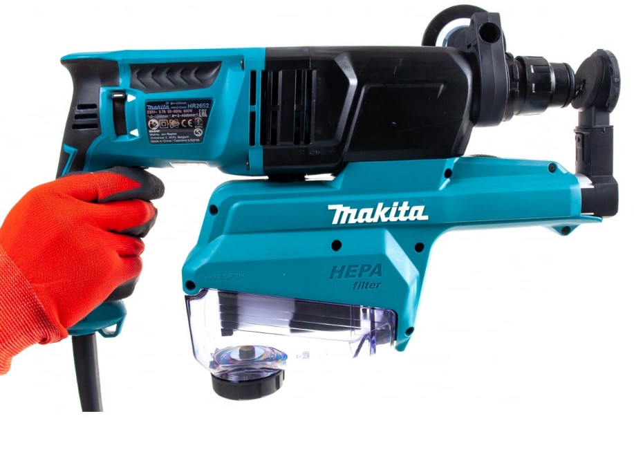 Фото Перфоратор сетевой SDS-plus Makita HR2652 (800Вт, 3реж, 2.9Дж, 0-4600у\м, 3.0кг, кейс, пылеотсос) (4)