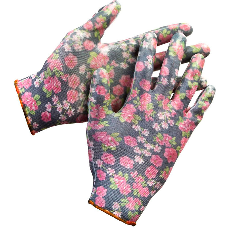 Фото Перчатки GRINDA садовые, прозрачное нитриловое покрытие, размер S-M {11297-S}