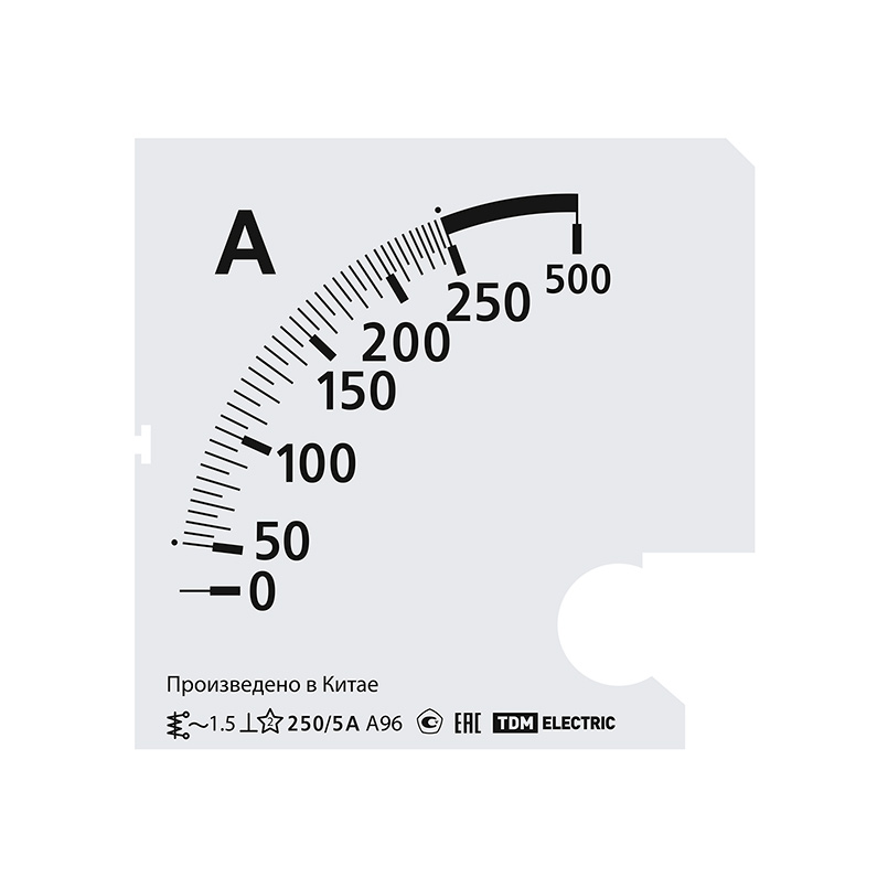 Фото Шкала Ш96 250/5А-1,5 (для А96 Х/5А) TDM {SQ1102-2016}