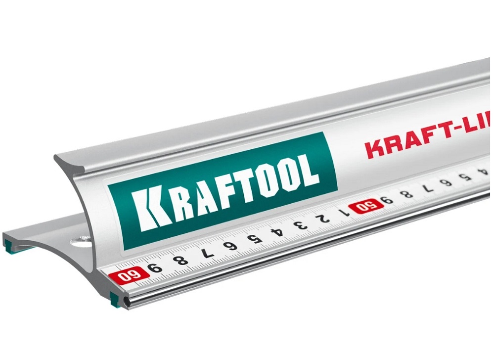 Фото Усиленная алюминиевая линейка со стальной направляющей KRAFTOOL KRAFT-LINE, 0.6 м {34275-60} (3)