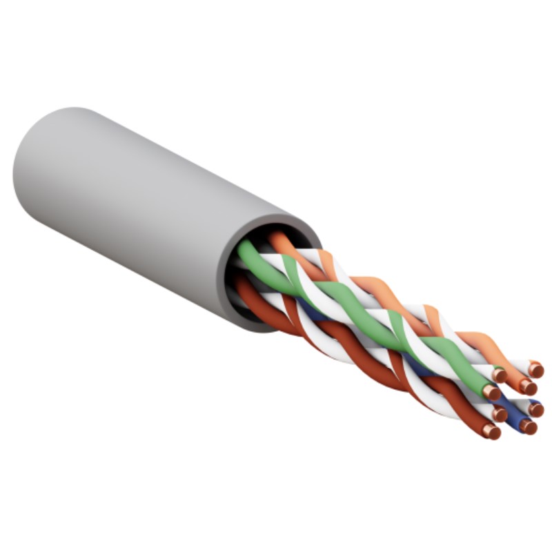 Фото Кабель витая пара U/UTP кат.5E 4 пары 24 AWG solid PVC сер. TERACOM PRO PRO EKF TRP-5EUTP-04PVC-GY-IN3