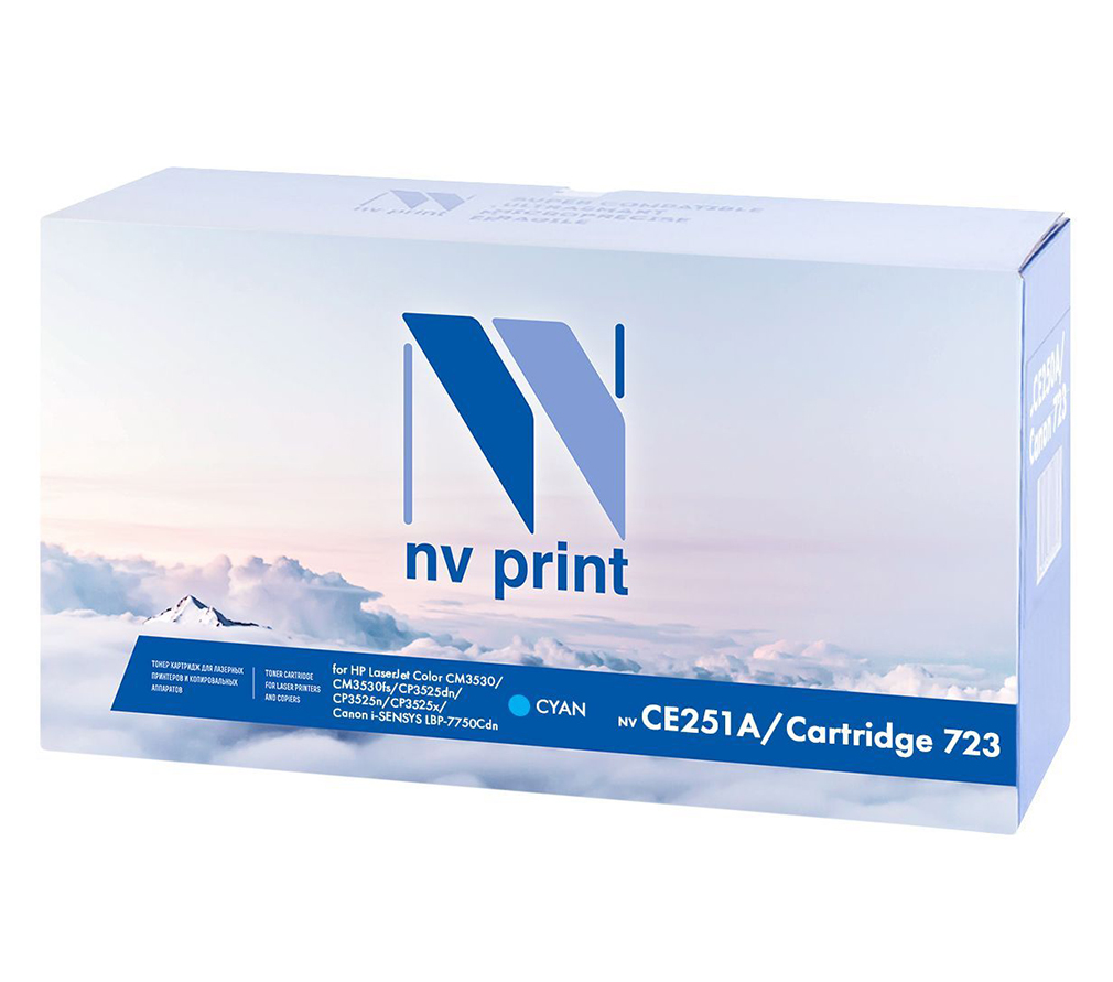 Фото Картридж NV Print CE251A/723C для HP LJ Color CM3530/CP3525 совместимый; Canon i-SENSYS LBP7750Cdn (голубой) {42828}