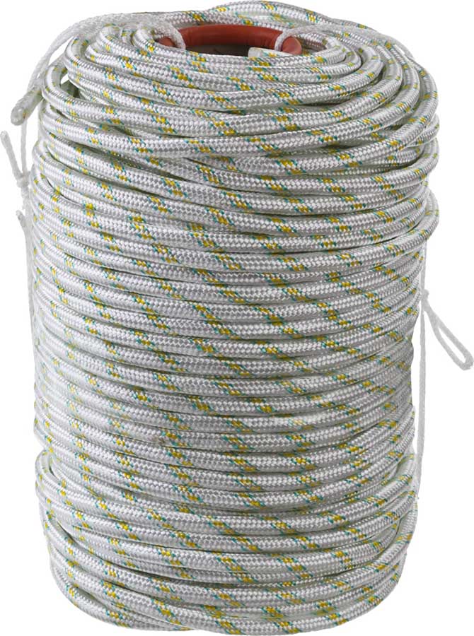 Фото Фал плетёный капроновый СИБИН 24-прядный с капроновым сердечником, диаметр 12 мм, бухта 100 м, 2200 кгс {50220-12}