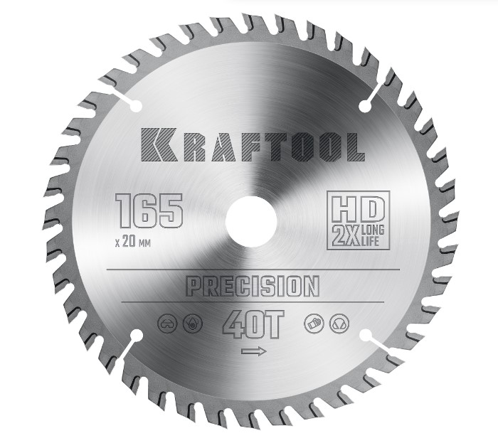 Фото Пильный диск по дереву KRAFTOOL Precision, 165 х 20 мм, 40Т {36952-165-20}