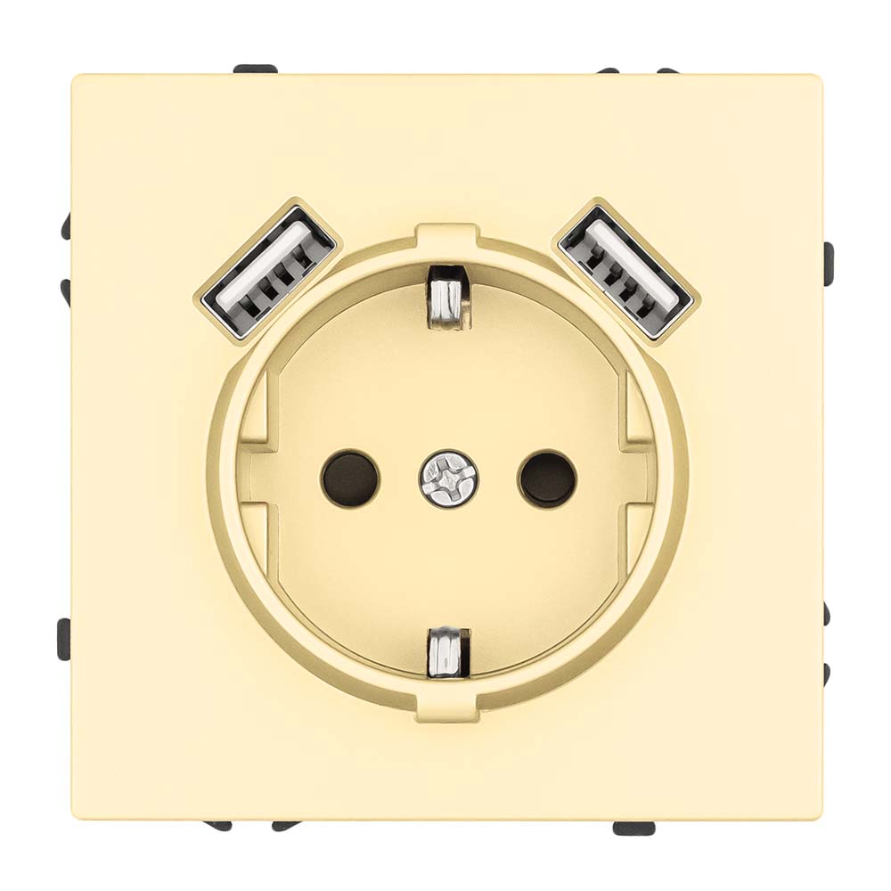Фото Розетка золотая, USB-A, USB-A электрическая, модуль, Vell Grand {V702208} (2)