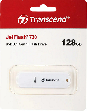 Фото Флеш накопитель 128GB Transcend JetFlash 730 USB 3.1, белый {TS128GJF730} (1)