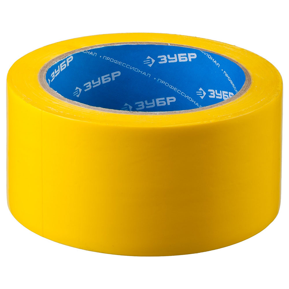 Фото Разметочная клейкая лента, ЗУБР Профессионал 12243-50-25, цвет желтый, 50мм х 25м (2)