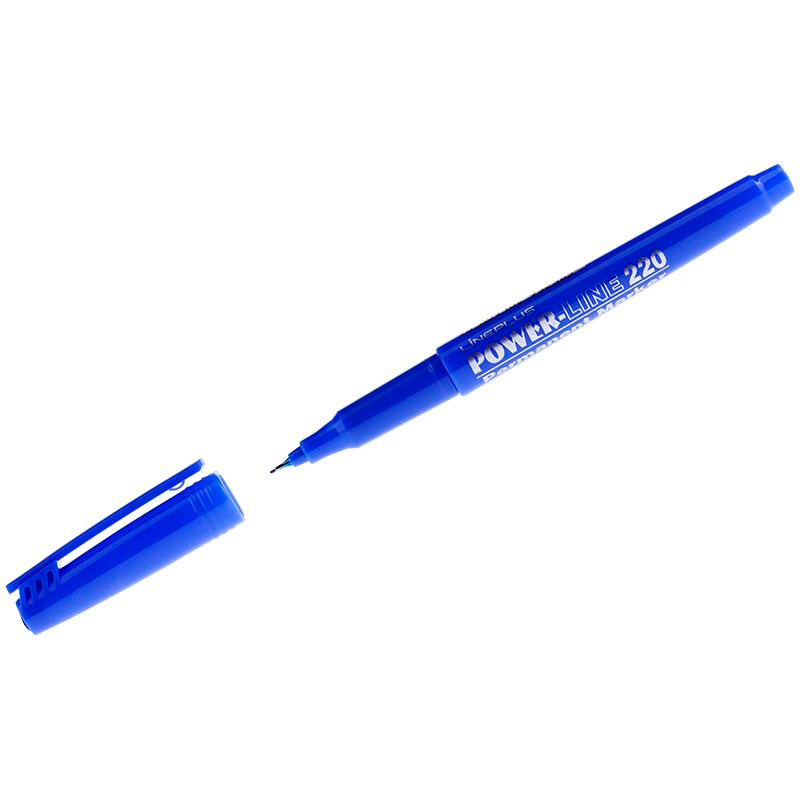 Фото Перманентный маркер Line Plus 220 (200UF), игольчатый наконечник, 0.5 мм, синий {117937}