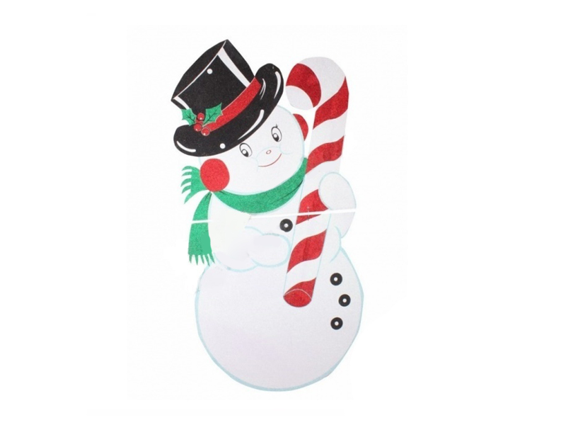 Фото Фигура "Снеговик в шляпе" 175*90 см, цвет белый {502-394}