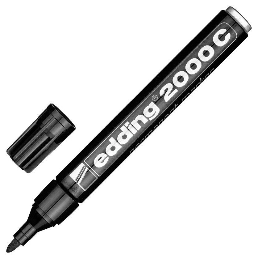 Фото Перманентный маркер Edding E-2000C черный, круглый наконечник 1.5-3 мм, заправляемый {E-2000C#1}