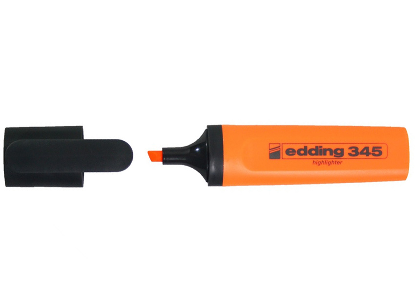 Фото Текстовыделитель заправляемый Edding, клиновидный наконечник, 2-5 мм, оранжевый {E-345#6}