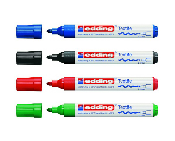 Фото Набор маркеров для текстиля Edding E-4500, 2-3 мм, 4 цвета {E-4500#4-B} (1)