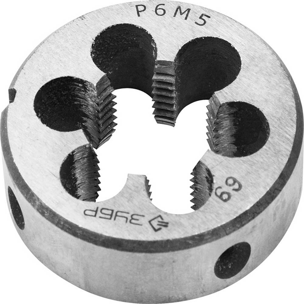 Фото Плашка ЗУБР "ЭКСПЕРТ" круглая машинно-ручная для нарезания метрической резьбы, мелкий шаг, М20 x 1,5 {4-28023-20-1.5}