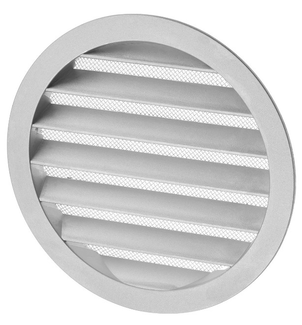 Фото Решетка вентиляционная круглая алюминиевая с москитной сеткой, с фланцем d160, внеш. D185, TDM {SQ1807-0803} (1)