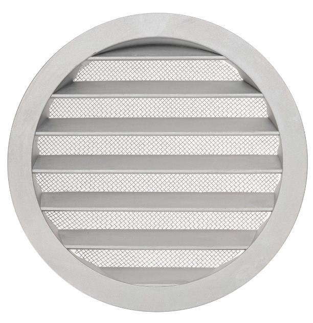Фото Решетка вентиляционная круглая алюминиевая с москитной сеткой, с фланцем d160, внеш. D185, TDM {SQ1807-0803} (2)