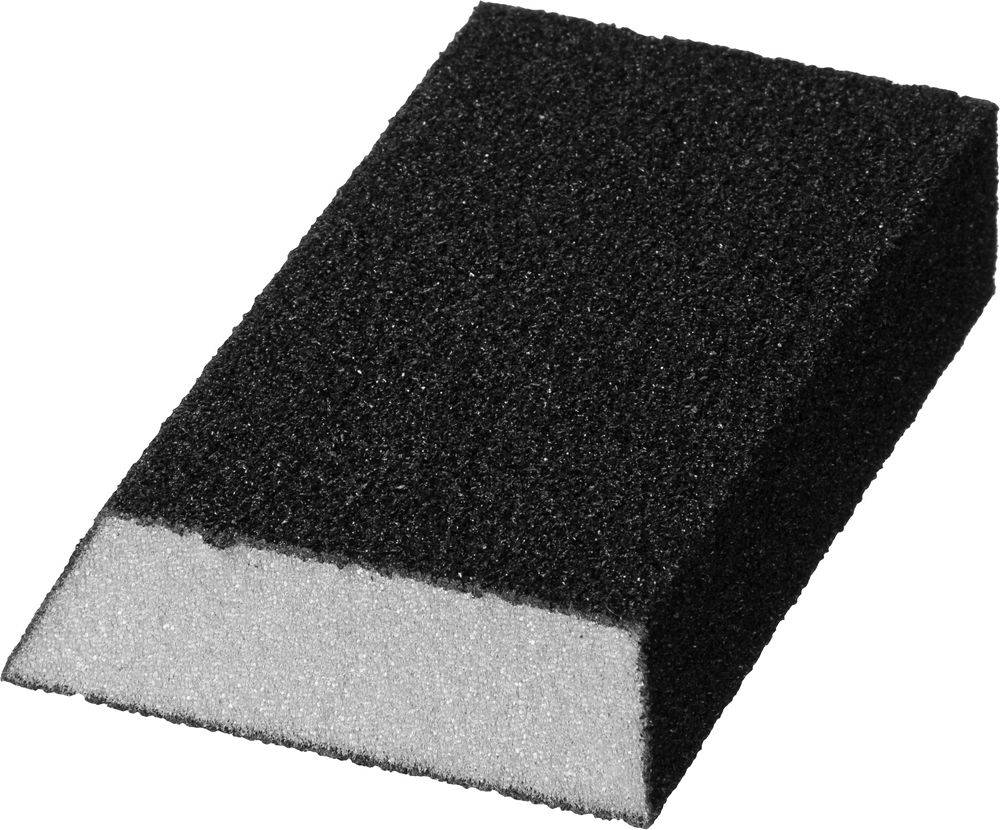 Фото Губка шлифовальная STAYER "MASTER" угловая, зерно - оксид алюминия, Р80, 100 x 68 x 42 x 26 мм, средняя жесткость {3561-080}
