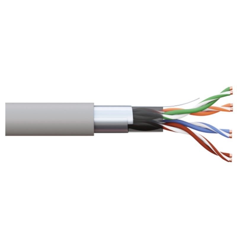 Фото Кабель витая пара F/UTP кат.5E 4 пары 24 AWG solid PVC сер. TERACOM PRO EKF TRP-5EFTP-04PVC-GY-IN3 (1)