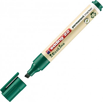 Фото Перманентный маркер Edding EcoLine, клиновидный наконечник, 1,5-5 мм, зеленый {E-22#4}