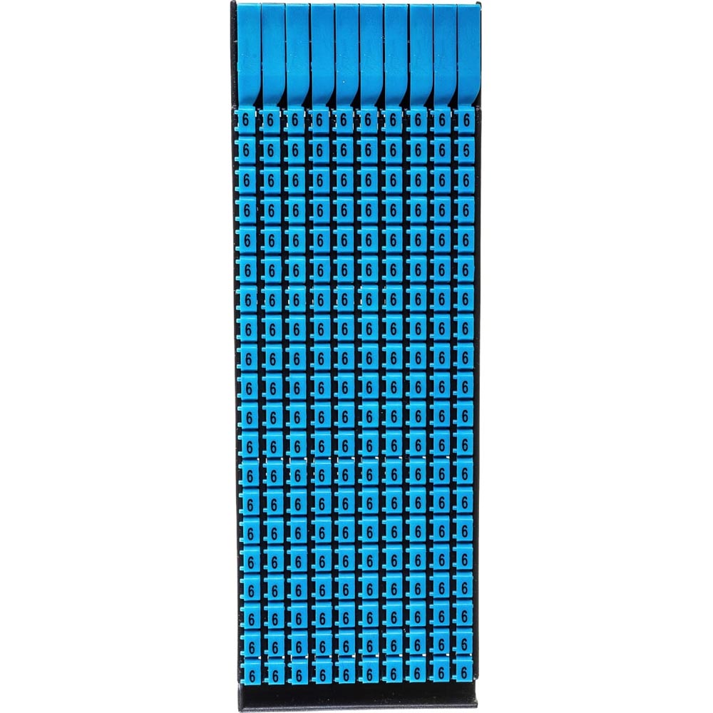 Фото Маркер для кабеля 1.5-2.5мм символ "6", голубой, DKC {MKF6S2} (упак 200 шт)