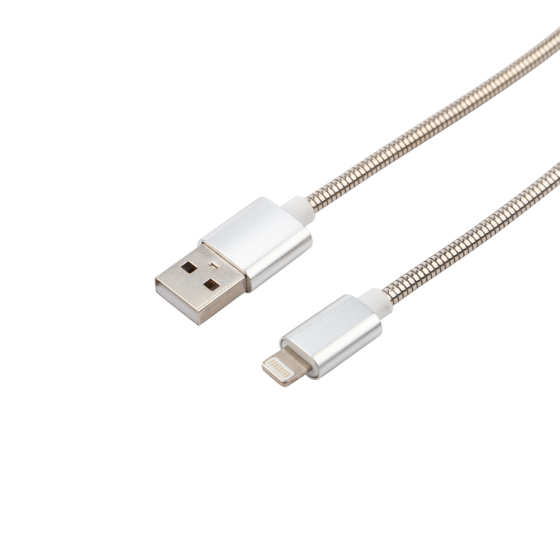 Фото Кабель USB-Lightning 1 м 2 A матовая сталь REXANT {18-7057} (3)