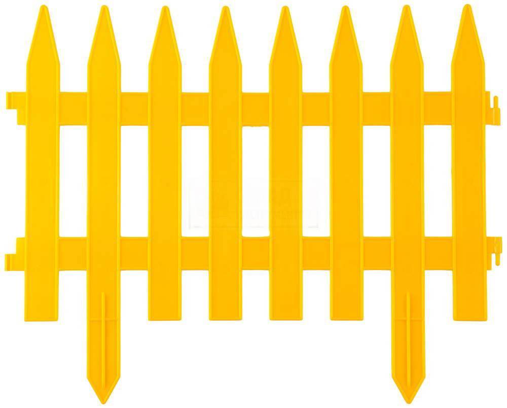 Фото Забор декоративный GRINDA "КЛАССИКА", 28x300см, желтый {422201-Y}