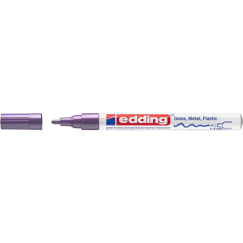 Фото Маркер глянцевый лаковый Edding E-751 фиолетовый, круглый наконечник 1-2 мм {E-751#8}