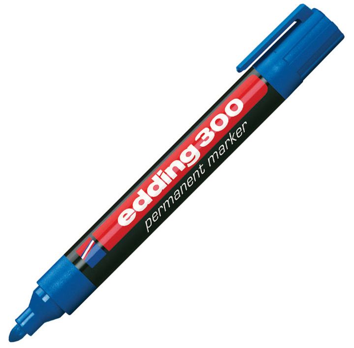 Фото Перманентный маркер Edding E-300 голубой, круглый наконечник 1,5-3 мм {E-300#10}