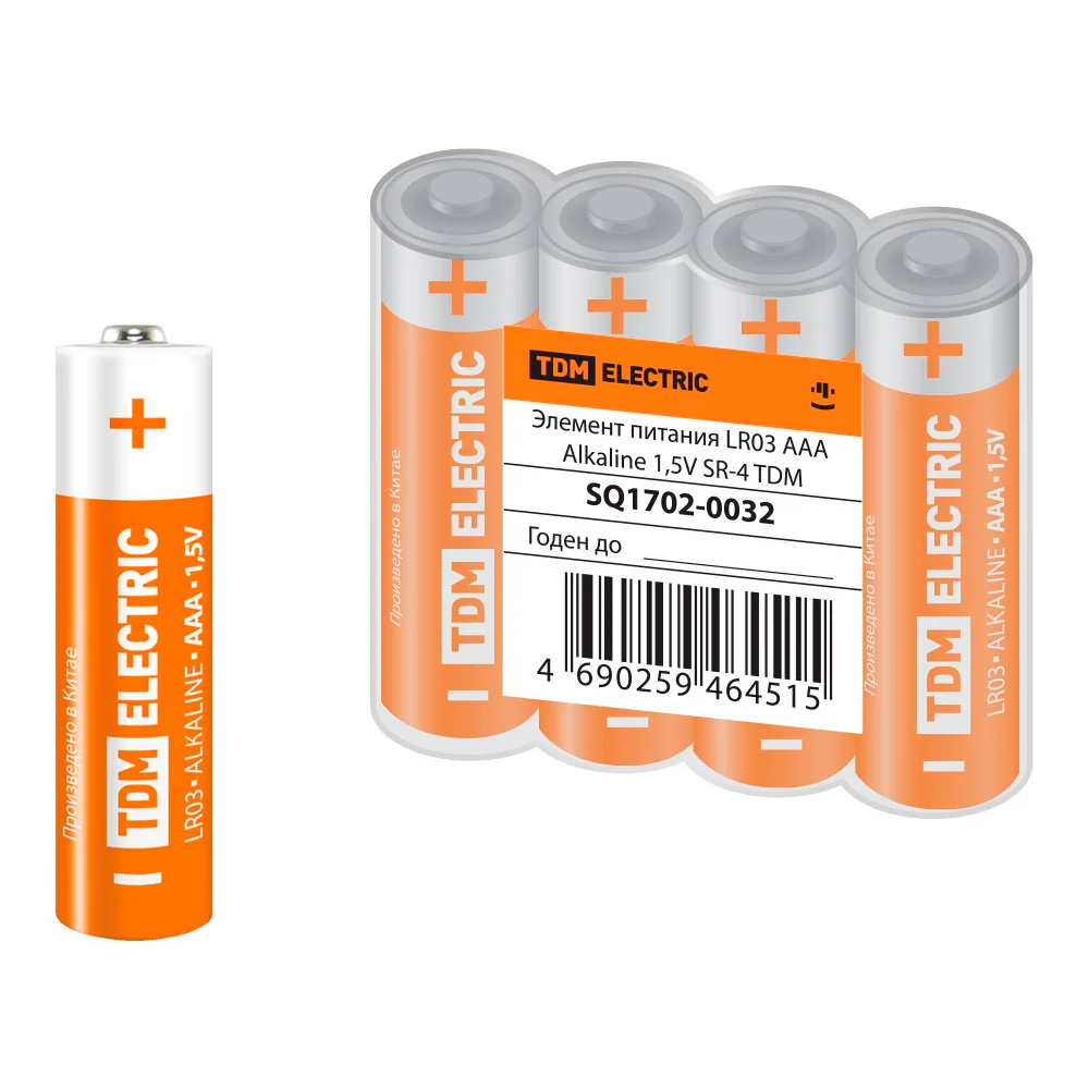 Фото Батарейка LR03 AAA Alkaline 1,5V SR-4 TDM {SQ1702-0032}