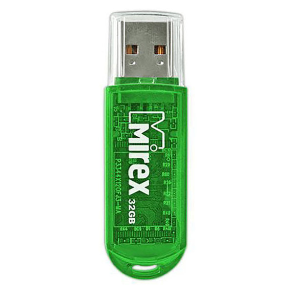 Фото Флеш накопитель 32GB Mirex Elf, USB 2.0, Зеленый {13600-FMUGRE32}
