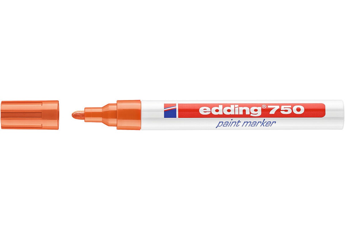 Фото Маркер глянцевый лаковый Edding E-750 оранжевый, круглый наконечник, 2-4 мм {E-750#6}