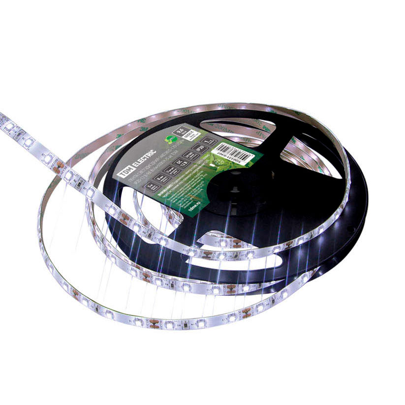 Фото Лента светодиодная SMD2835-120 LED/м-IP20-12 В-9,6 Вт/м-6000 К TDM {SQ0331-0307}