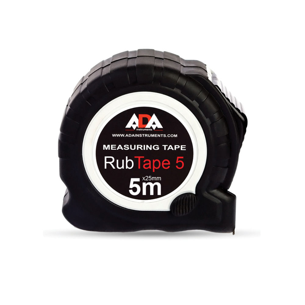 Фото Рулетка ударопрочная ADA RubTape 5 (сталь с полимерным покрытием ленты, с двумя СТОПами, 5 м) {А00156} (1)