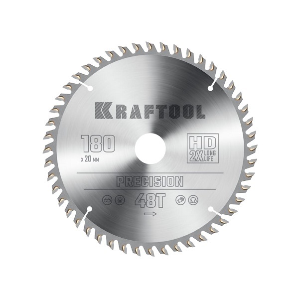 Фото Пильный диск по дереву KRAFTOOL Precision, 180 х 20 мм, 48Т {36952-180-20}