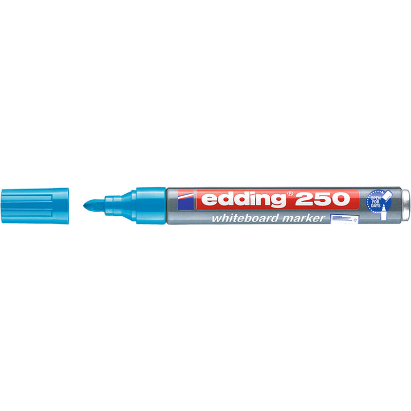 Фото Маркер для белых досок Edding Cap-off, круглый наконечник, 1,5-3 мм, голубой {E-250#10}