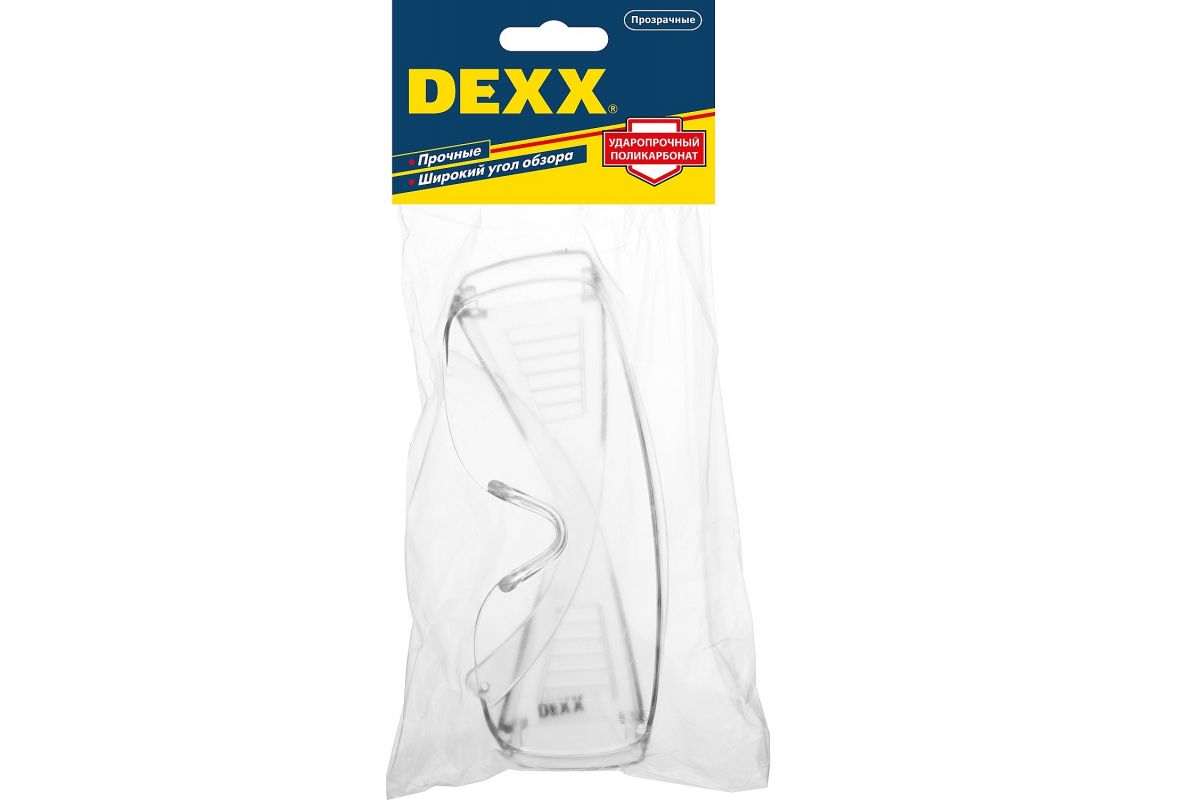 Фото Защитные прозрачные очки DEXX широкая монолинза с дополнительной боковой защитой и вентиляцией, откр {11050_z02}